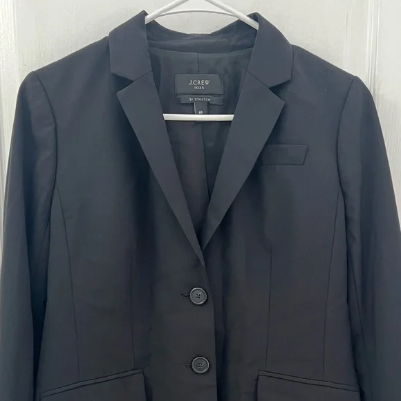 J.Crew 1035 Bi Stretch Wool Black Blazer (Size 6P) - Picture 5 of 14